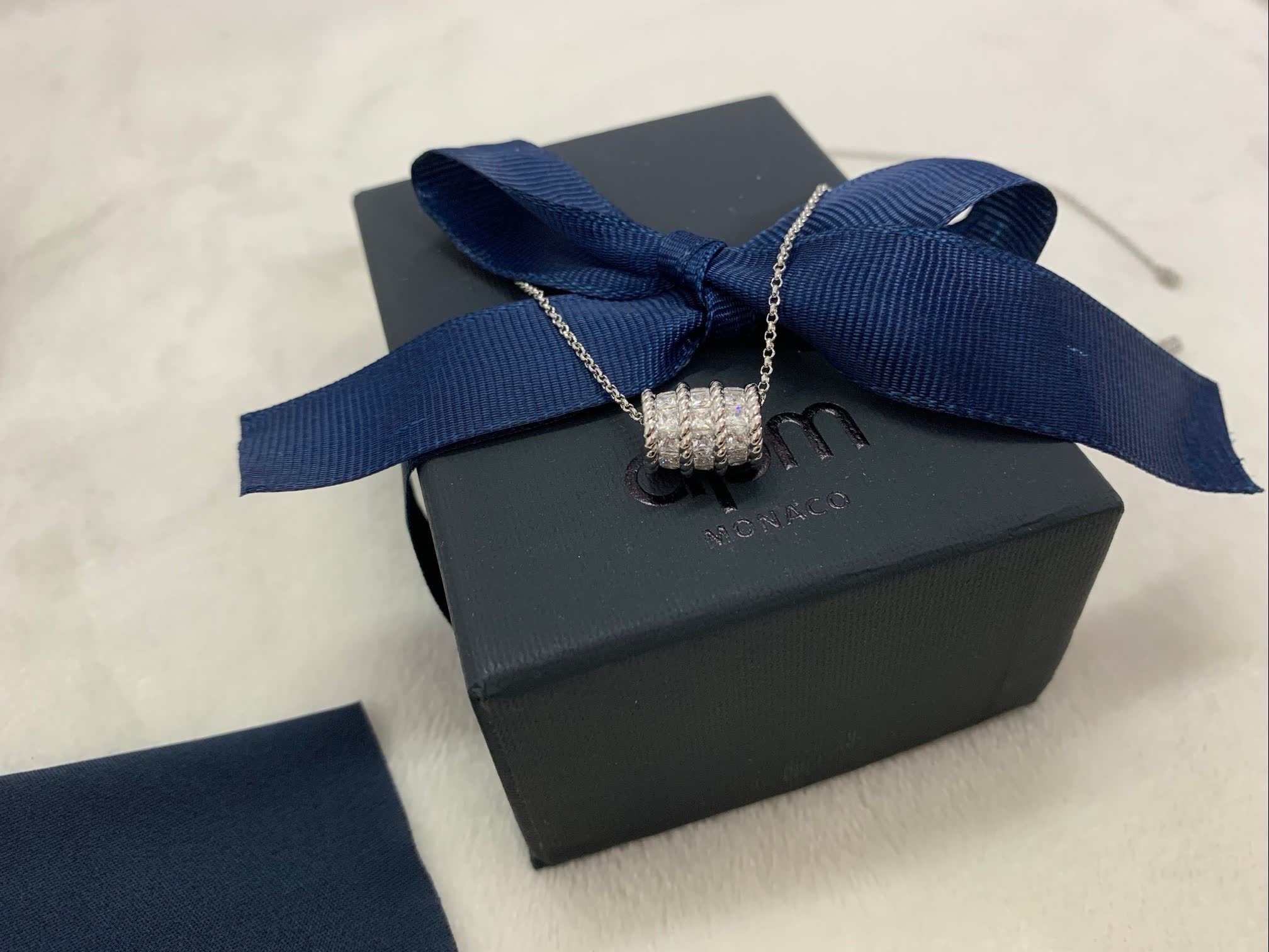 APM Monaco Silver Raw Diamond Necklace